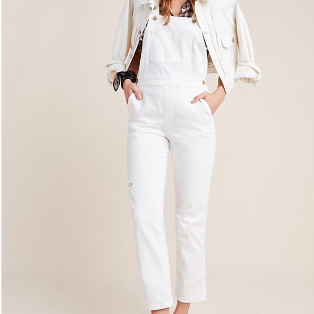 ✨ Anthropologie Pilcro Denim White Overalls